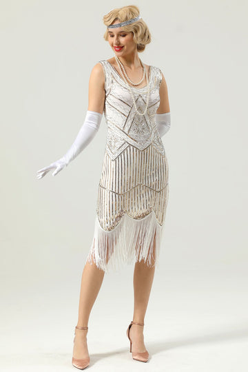 1920 Retro Lentejuelas Vestido Fringe